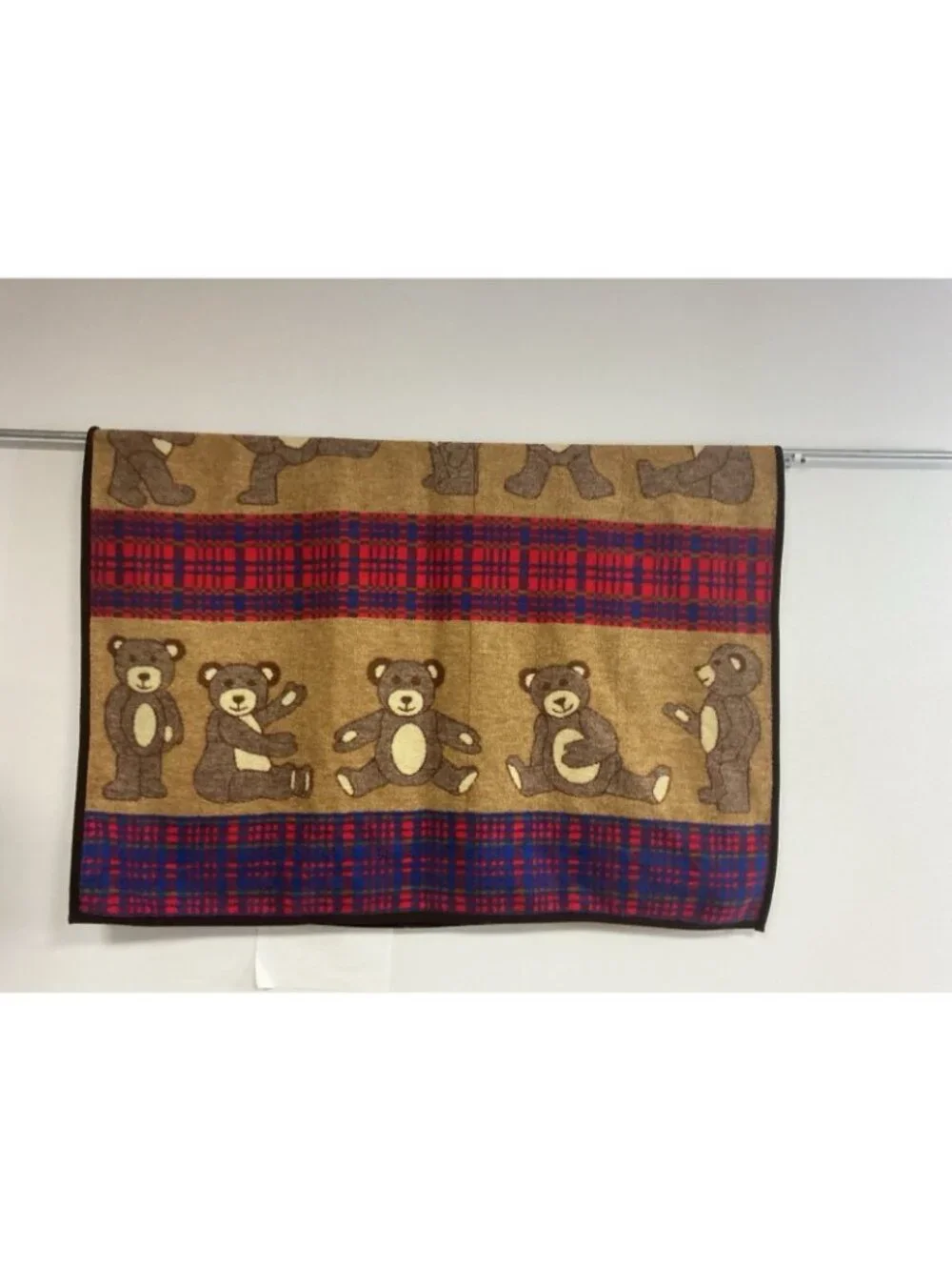 Vintage San Marcos Blanket Teddy Bear Rustic Heavy Duty 80